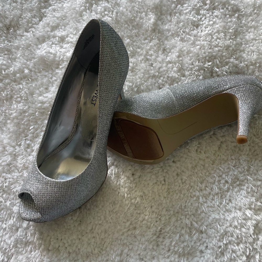 Silver Metallic Heels